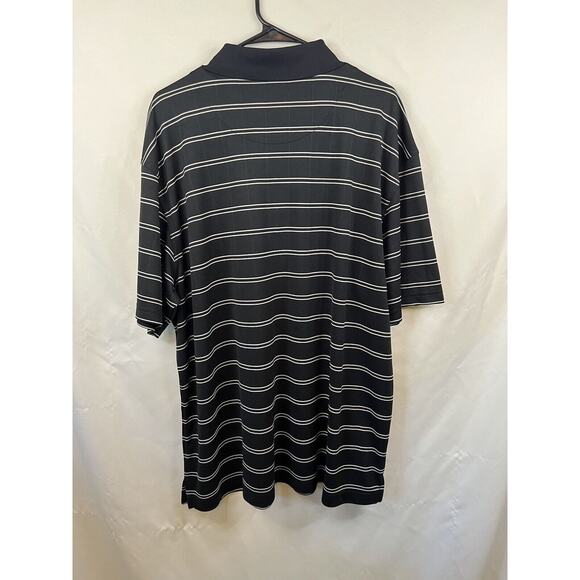 PGA Tour-Golf Polo Shirt, Mens XXL, 3 Button Collar, Black/White Short Sleeves - Picture 4 of 5